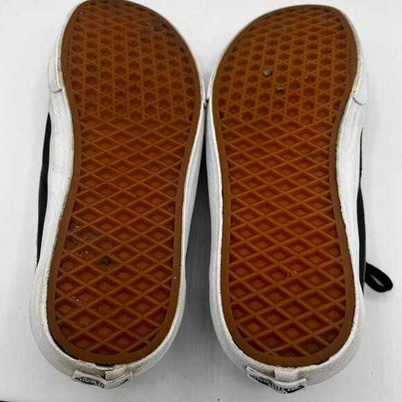 Vans Leather Zip Up Old Skool Lace Up Sneakers Black White Mens 8.5/ Womens 10 - Picture 7 of 7